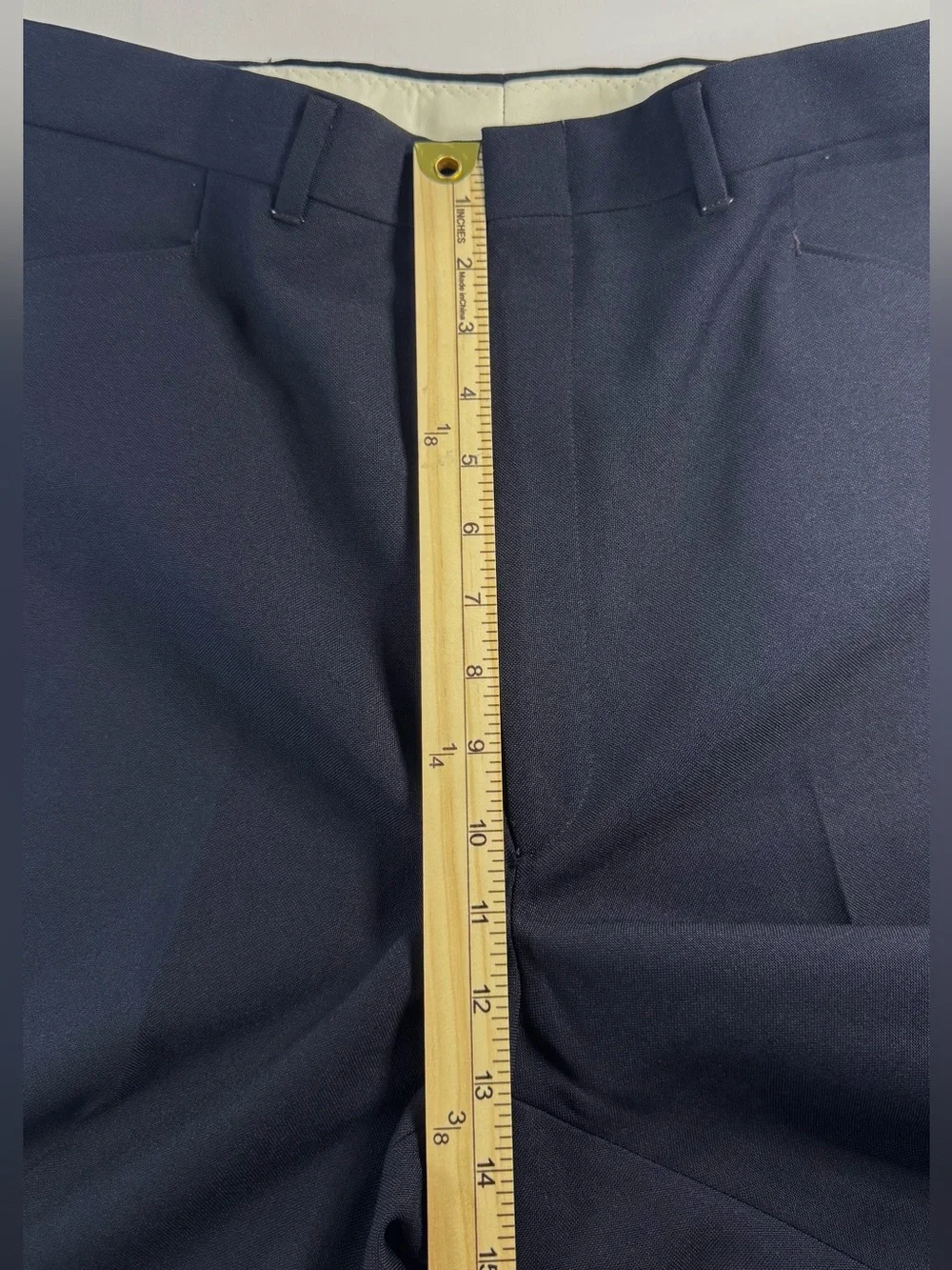 Haggar Men's Pleated Front Dress Pants Navy Classic Fit Straight Leg 38x34